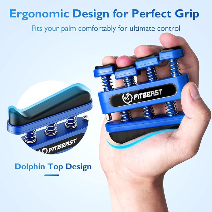 FitBeast Finger Strengthener, Finger Exerciser, Hand Exerciser for Improve Dexterity and Strength in Fingers, Hands, Forearms–Grip Strength Trainer for Musicians, Climbers
