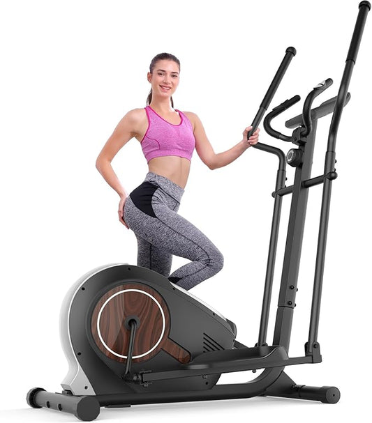 ANCHEER Elliptical Exercise Machine, Ultra-Silent Magnetic Elliptical Training Machines for Home Gym with Pulse Rate Grips, LCD Monitor, 14 Resistance Levels Max 400Lbs