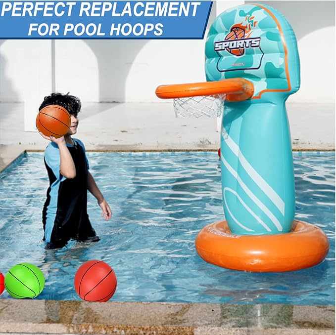 Dilabnba 8" Mini Rubber Replacement Basketballs for Basketball Hoop/Pool, Toddler Soft Beach Bouncy Ball Sports Party Game for Kids Adults, Junior Balls Indoor & Outdoor Arcades & Games (4PCS)