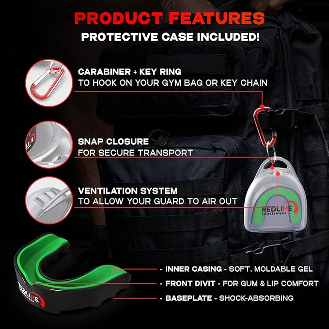Premium Custom Molded Boxing Mouth Guard with case, Professional Braces for Sports | BPA Free Sports Mouth Guard for Football, Hockey, Lacrosse | Mouthpiece for Kids, Adult & Youth