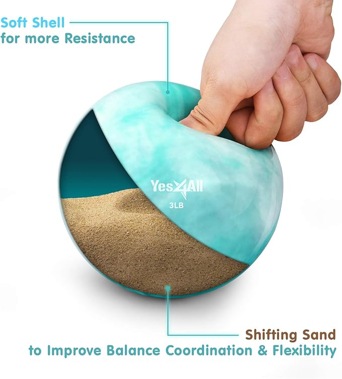 Yes4All Weighted Toning Balls for Exercise, Soft Medicine Balls for Exercise, Pilates, Yoga, Balance, Flexibility, 2-10lbs