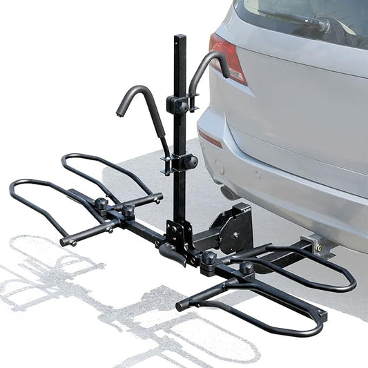 Leader Accessories 2-Bike Platform Style Hitch Mount Bike Rack, Tray Style Bicycle Carrier Racks Foldable Rack for Cars, Trucks, SUV and Minivans with 2" Hitch Receiver