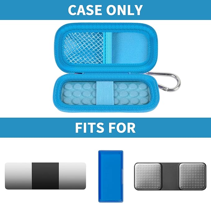 Heart Rate Monitor Case for AliveCor Kardia Mobile Personal ECG/for AliveCor KardiaMobile 6L for Apple Android Smartphone, Mini Portable Heart Rate Device Storage Carrying Holder-Box Only (Blue)