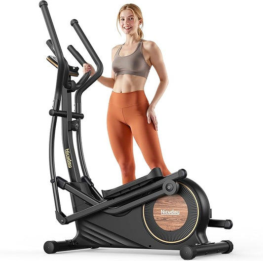 Niceday Elliptical Exercise Machine, Elliptical Machine for Home, Magnetic Elliptical Trainer with 15.5IN-19IN Stride, 16 Resistance Levels, 400LBS Loading Capacity, Support Kinomap APP