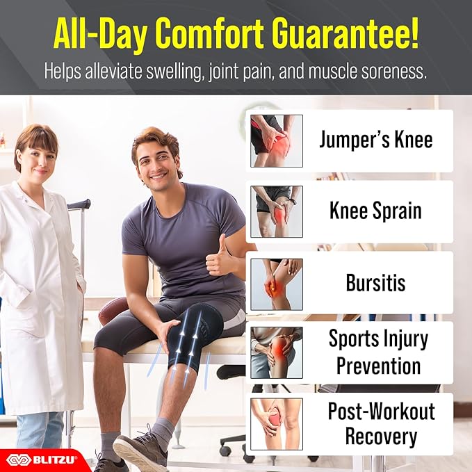 Knee Brace for Women & Men, 2 Pack Compression Knee Brace, Knee Support Sleeve for Pain Relief, Running, Workout, Sports, Knee Braces for ACL, Meniscus Tear, Arthritis and Injury Recovery Orange S