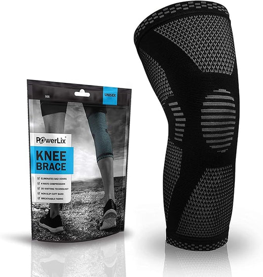 POWERLIX Leg Sleeve - Best Knee Brace for Leg Pain for Men & Women Knee Support for Running, Basketball, Volleyball, Weightlifting, Gym, Workout, Sports Please Check Sizing Chart