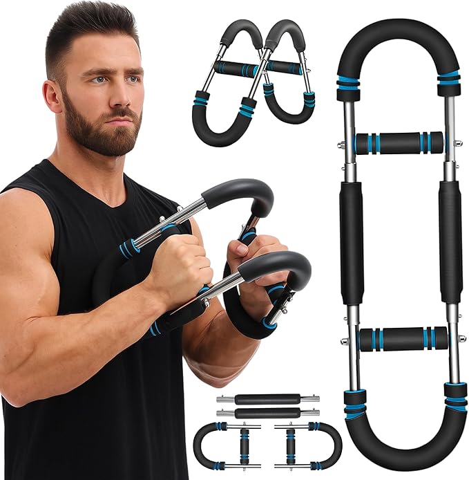 URBAN BEAST 80-100 Lb Adjustable Twister Arm Trainer for Men & Women to Workout Upper Body| 2 Spring Gorilla Bar with Portable & Durable Construction for Chest Workout Equipment| Power Twister Bar