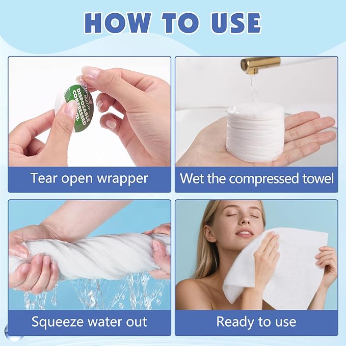 150 Pack Compressed Towel, 11.9in x 15.8in Large Magic Disposable Towel, Compressed Bath Towels, Large Size Coin Towels Portable Camping Towels for Hotel, Camping, Hiking, Outdoor Sports, Beauty Salon