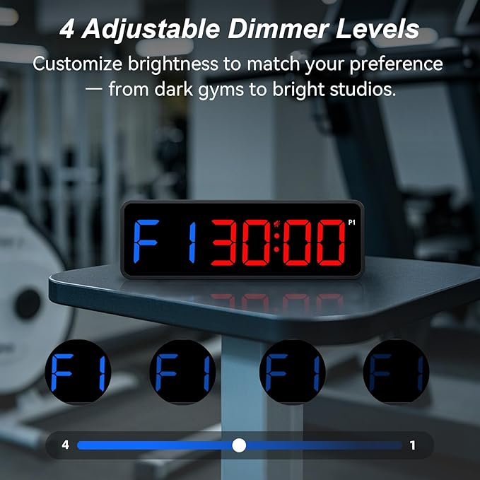 Portable Gym Timer Clock: Fitness Digital Clock with Strong Magnet - Remote Control for Fitness Enthusiasts - Powerful Battery for Home Gym Garage Boxing
