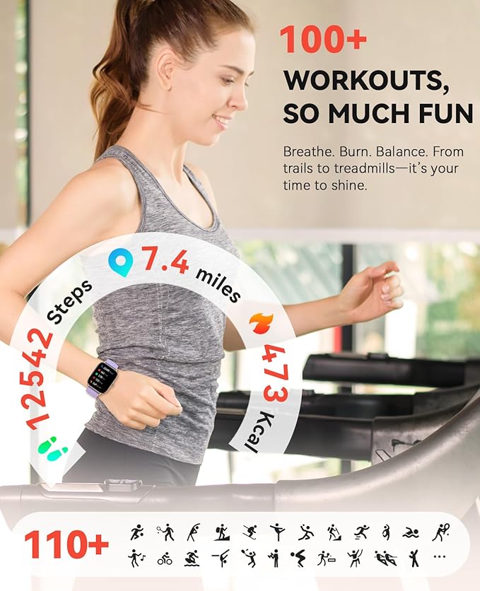 Smart Watch for Men Women, Bluetooth Call, 1.91'' HD Full Touchscreen Fitness Step Tracker Watch for Android iPhone Compatible, IP68 Waterproof Smartwatch With Sleep Monitor/Activity Tracker/Pedometer