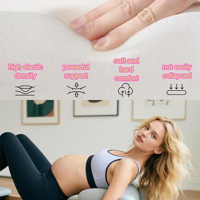 Large Upholstered Pilates Wedge - Workout Cushion for Reformer & Floor Exercises, Non-Slip Yoga Pilates Accessories for Home Gym, Studio or Physical Therapy