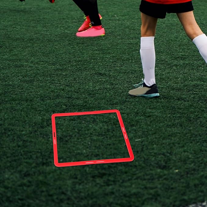 POPETPOP Square Agility Rings, 6pcs Speed Rings, Youth Agility Footwork Training Speed Hurdles Ladder Fitness Equipment Sport Workout Home Gym