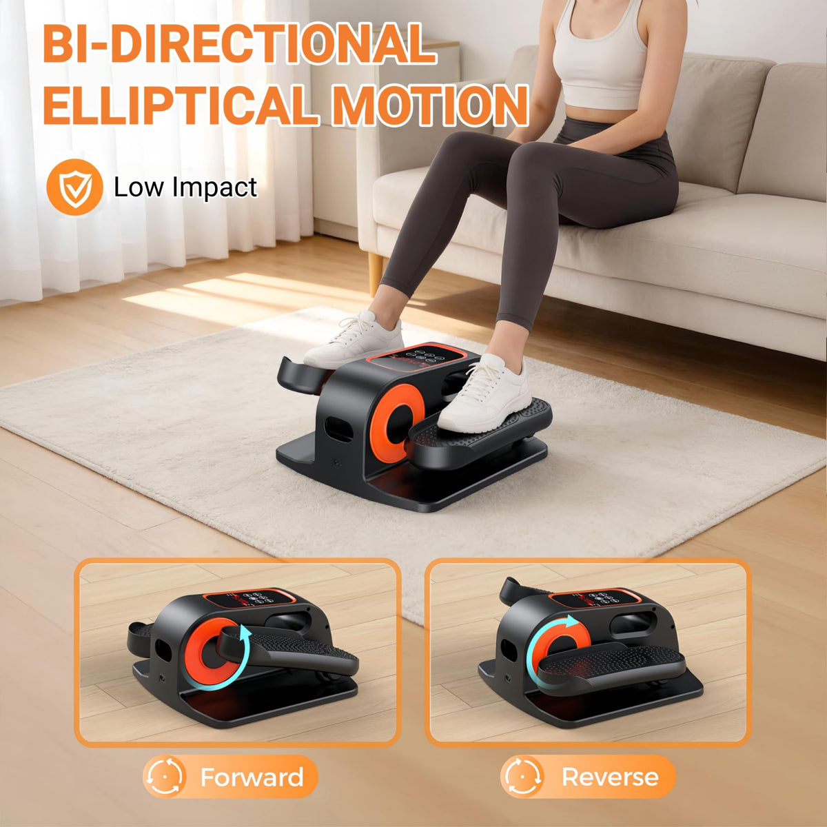 DUREXO Under Desk Elliptical Machine, Electric Leg Exerciser for Seniors