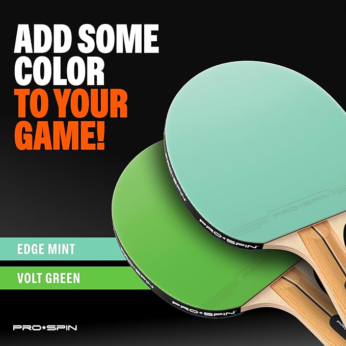 PRO SPIN Ping Pong Paddles - High-Performance Set with Premium Table Tennis Rackets, 3-Star Ping Pong Balls, Compact Storage Case | Professional Quality Ping Pong Paddle Set | Indoor & Outdoor Games