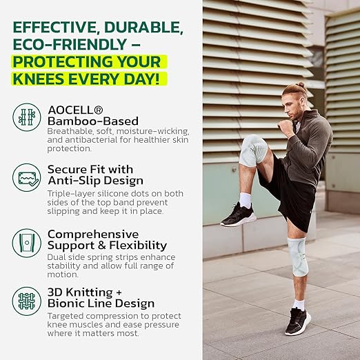 Compression Knee Brace for Women & Men, 2 Pack AOCELL Knee Sleeve Support for Knee Joint Pain Relief, ACL, Meniscus Tear, Arthritis - Breathable for Workout, Running, Gym, Sports, Fitness XL