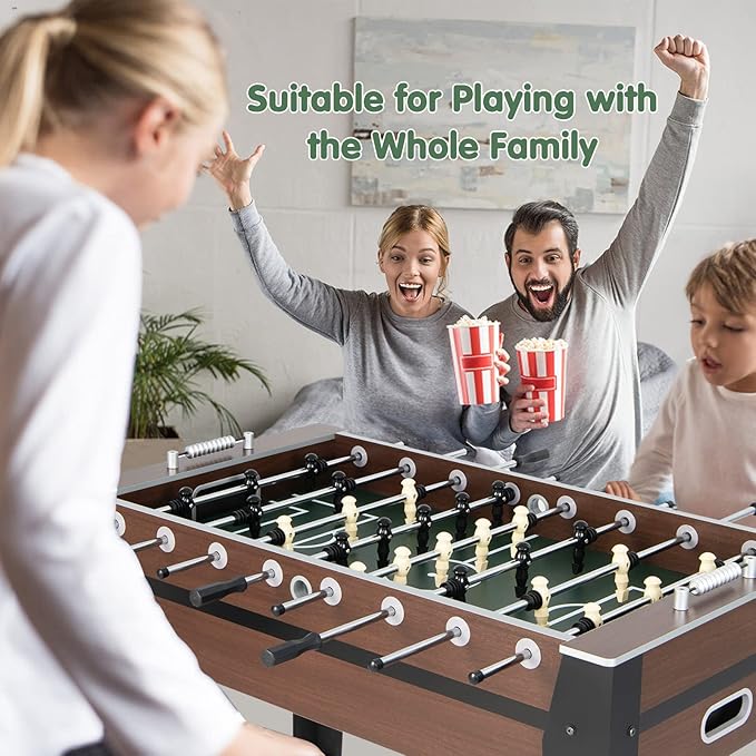 Giantex Foosball Table Adult Size - 54" Foosball Table Full Size with 2 Balls, Wood Football Table, Arcade Soccer Table Game for Kids Adults, Game Room, Home, Office, Party