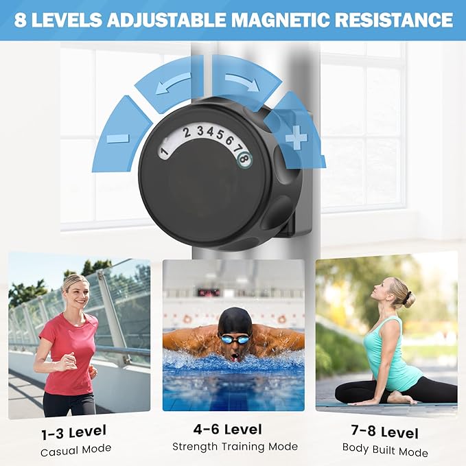 Elliptical Exercise Machine, Dripex Magnetic Elliptical Machine for Home, Hyper-Quiet Elliptical Training Machines w/ 6KG Flywheel, 8 Resistance Levels, Pulse Monitor, LCD Monitor, Device Holder