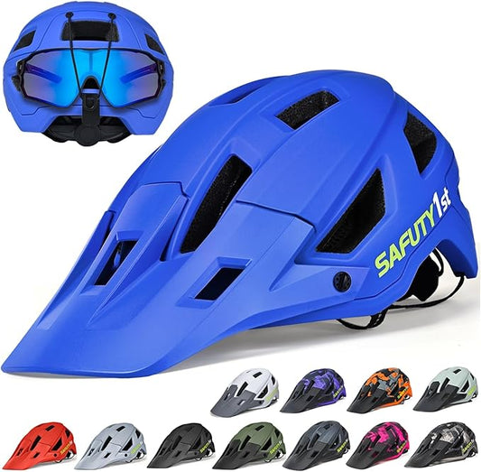 Mountain Bike Helmet for Adults & Youth Lightweight Impact-Resistant with Adjustable Dial & Removable Visor Unisex Helmet for Mountain Biking Bicycle Clcying