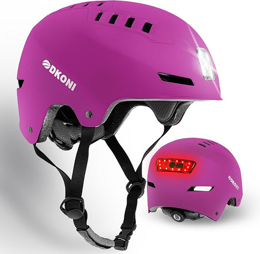 Bike Helmet with LED Lights Bicycle Helmets Commuter Cycling Helmet USB Rechargeable Front & Back LED Light Helmet for Adult Men Women