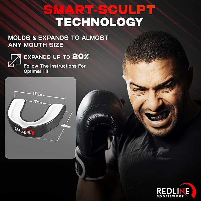 Sports Mouth Guard for Boxing, Football, MMA, Wrestling, Muay Thai, Hockey & Lacrosse Custom Fit Mouthguard for Men, Women, Kids & Youth Case Included, Comfortable, BPA Free, Braces Compatible
