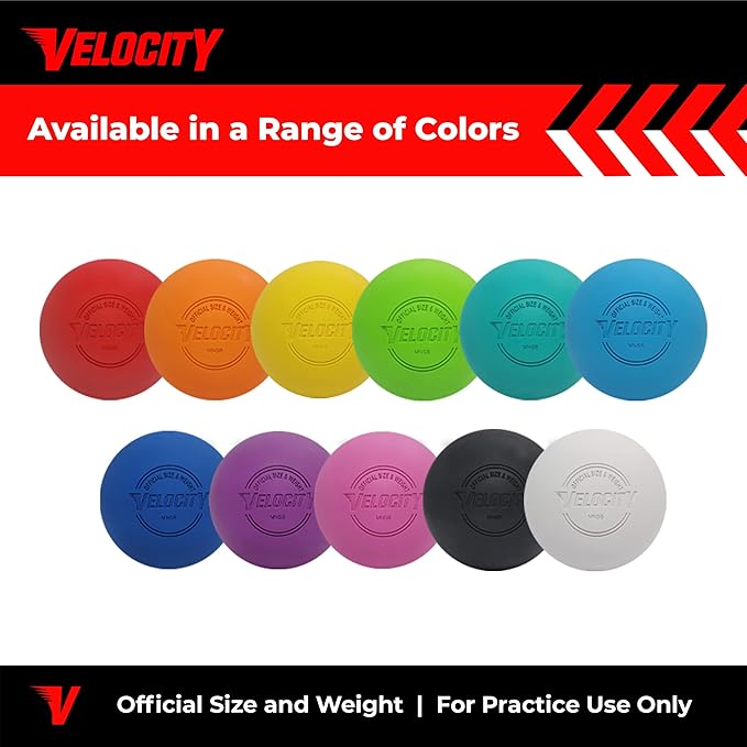 Velocity Lacrosse Balls - 1, 2, 3, 6, 12, 18, 24, 36, 60 and 120 Packs - for Practice, Official NFHS and College Approved Size
