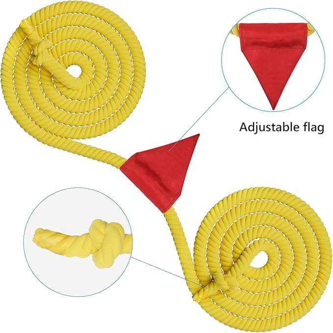 X XBEN Tug of War Rope with Flag for Kids, Teens and Adults 20FT, Soft Cotton Rope Games for Team Building Activities, Family Reunion, Birthday Party Yellow