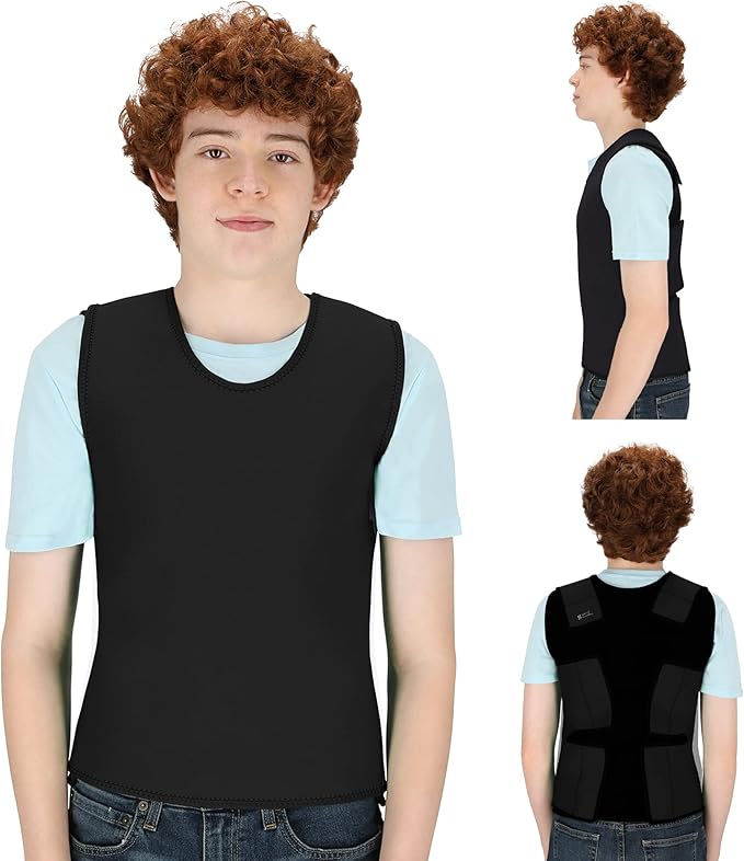 Special Supplies Sensory Compression Vest Deep Pressure Comfort (Black, Large)