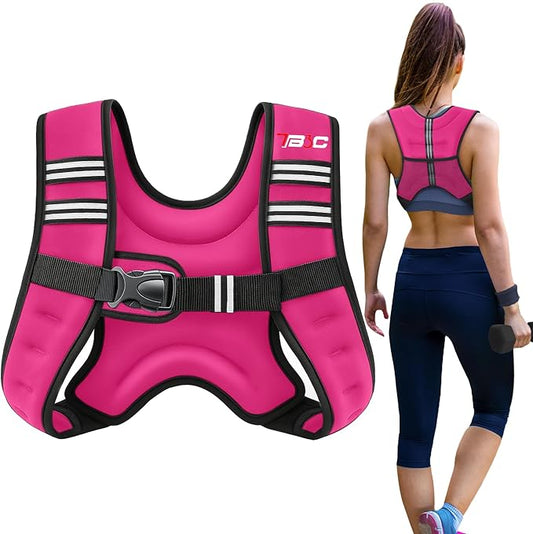 Weighted Vest Woman, 6 LB Womens Weight Vest for Walking, Strength Training Weight Vests for Men, Reflective Stripe Fitness Vest for Workout Running Jogging