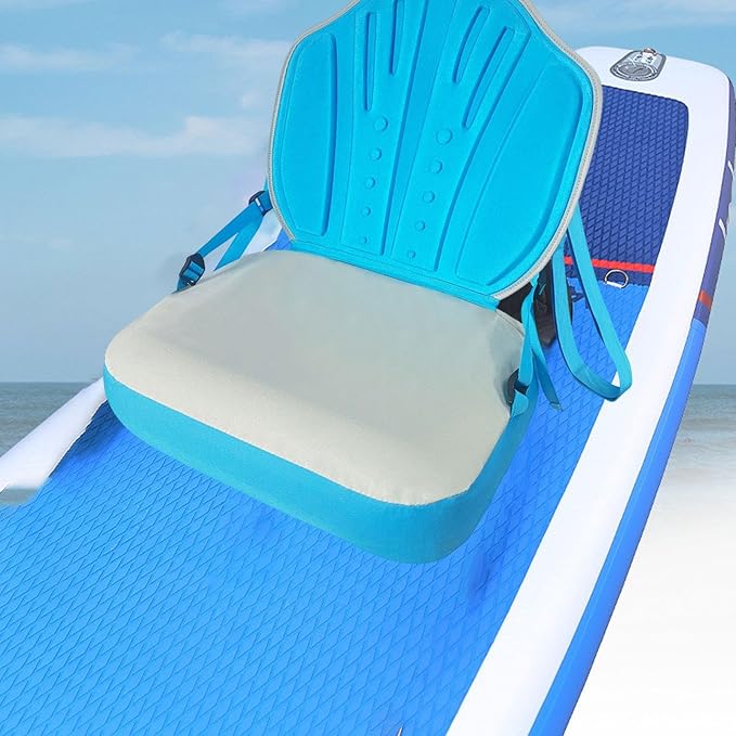 Kayak Seat Inflatable Adjustable Strap with Backrest Paddle for Kayaks Rafting