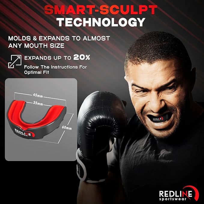 Sports Mouth Guard for Boxing, Football, MMA, Wrestling, Muay Thai, Hockey & Lacrosse Custom Fit Mouthguard for Men, Women, Kids & Youth Case Included, Comfortable, BPA Free, Braces Compatible