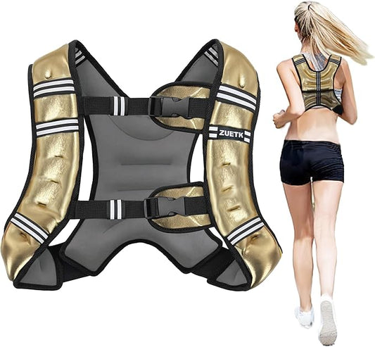 Weighted Vest, 6lb/8lb/12lb/16lb/20lb/25lb/30lb Weight Vest with Reflective Stripe, Weighted Vest for Men Women Workout Equipment for Strength Training, Running, Jogging, Fitness, Weight Loss
