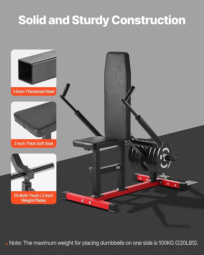 VEVOR Chest Press Machine, Bench Press Set, Adjustable Flat Incline Bench with Independent Converging Arms, Upper Chest Equipment, Fitness Home Gym Equipment Chest