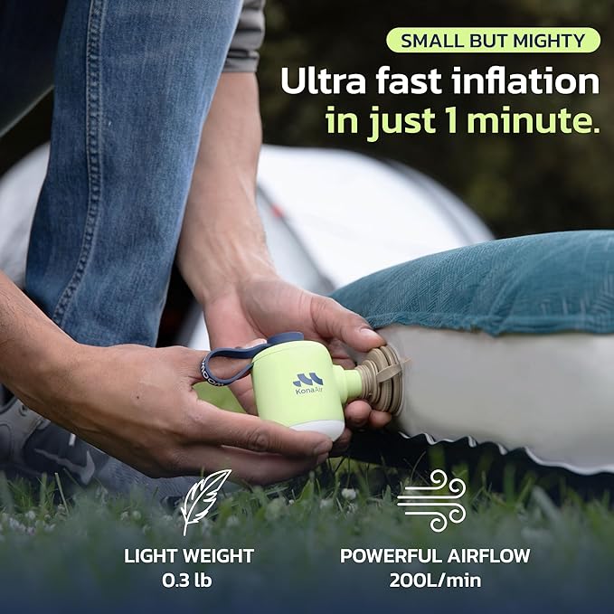 Woowind Electric Air Pump, Cordless Air Mattress Pump for Pool Floats, Swimming Rings, Air Bed, Air Sofa, Rechargeable Battery Powered