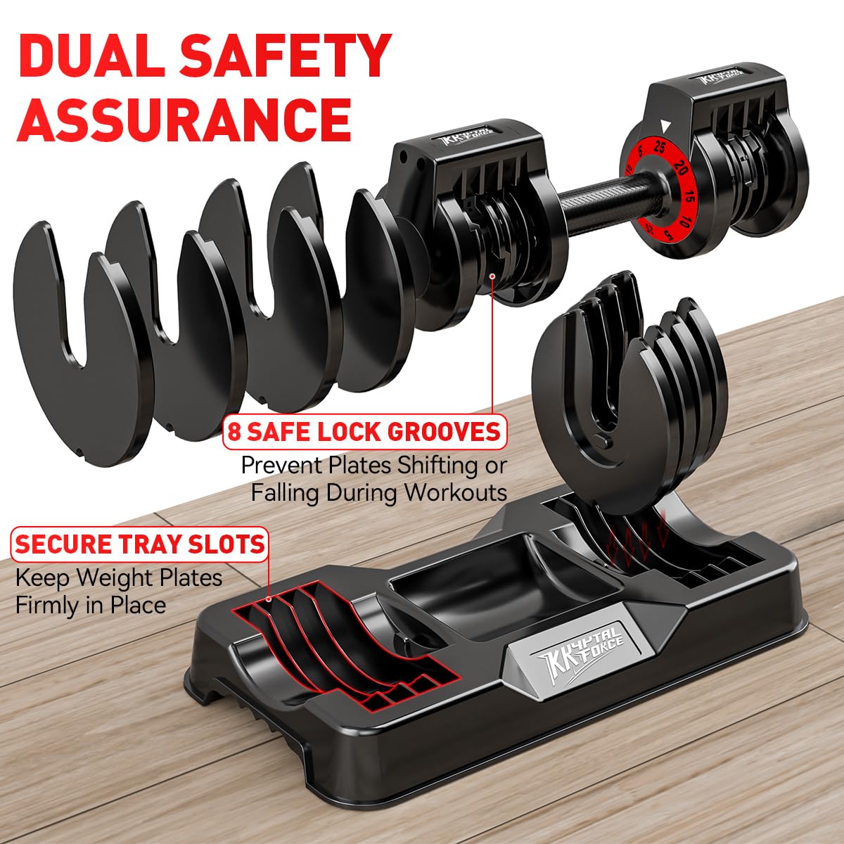 Adjustable Dumbbell Set of 2, 50lbs Free Weights Dumbbell Set
