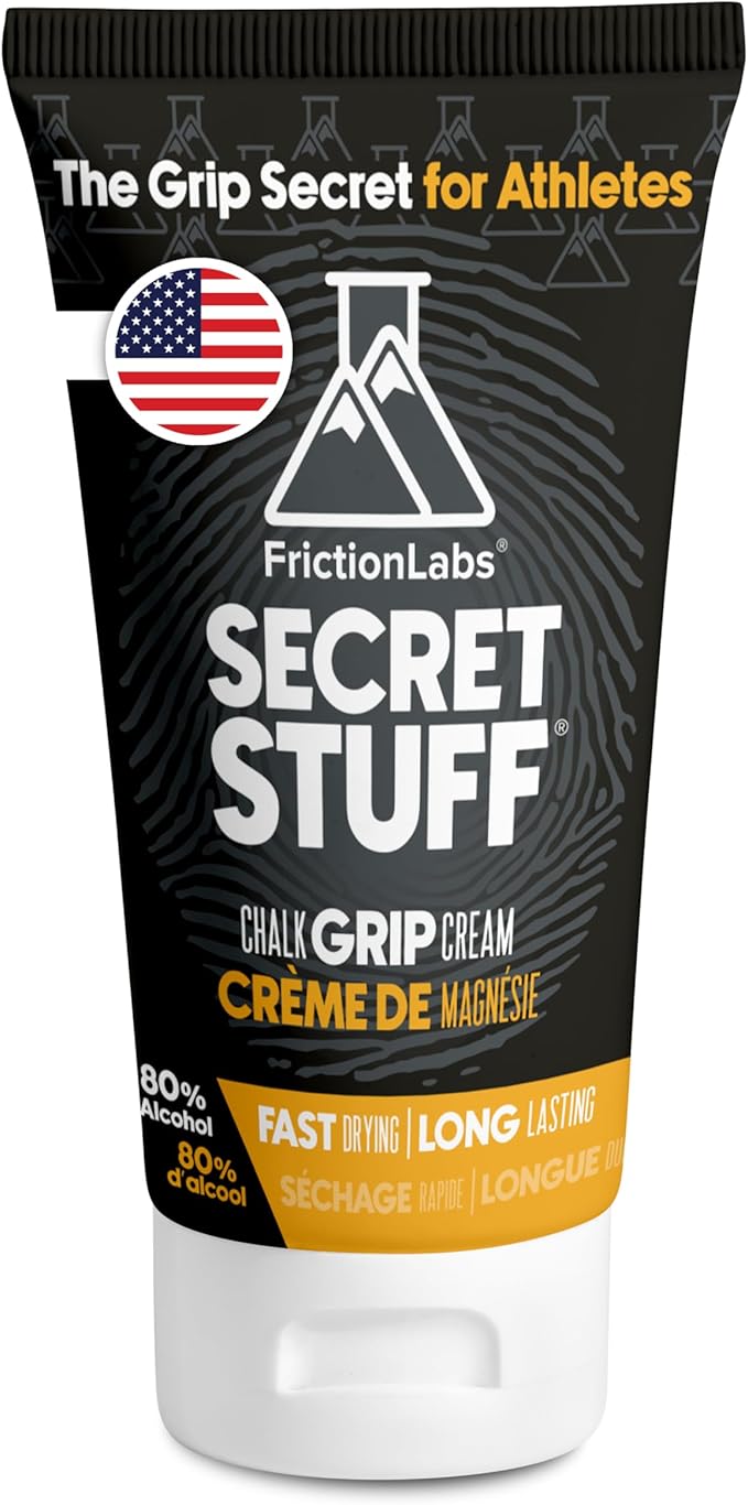 Friction Labs Quick Grip Secret Stuff Liquid Chalk for Athletes - Made in USA - Skin Friendly - Rock Climbing, Weightlifting, Gym, Tennis - Trusted by 100+ Pro Athletes - Best Workout Chalk - 75mL