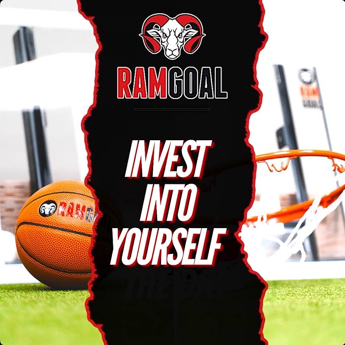 RAMGOAL Wall Mounted Indoor Adjustable Mini Basketball Hoop with Ball | 24" Shatter Resistant Backboard with Professional Grade Breakaway Rim and Steel Reinforced Wall Mount Built for Slam Dunks