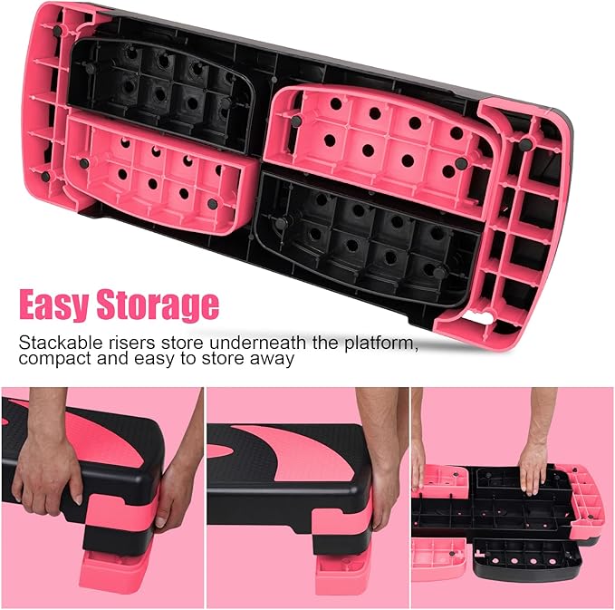 Adjustable Exercise Workout Aerobic Stepper Step Platform Trainer