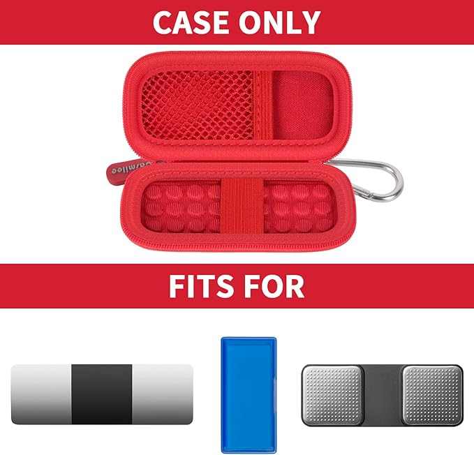 Heart Rate Monitor Case for AliveCor Kardia Mobile Personal ECG/for AliveCor KardiaMobile 6L for Apple Android Smartphone, Mini Portable Heart Rate Device Storage Carrying Holder-Box Only (Red)