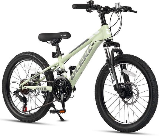 Glerc 20 24 Inch Kids Bike, Kids Mountain Bike for Boys and Girls Ages 6-14, 21-Speed Skyline Bicycle with Front Suspension and Disc Brakes, Multiple Colors