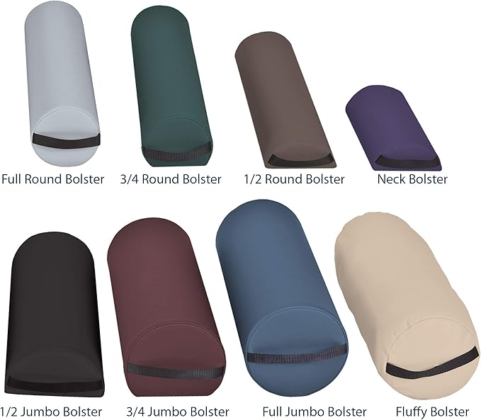 Earthlite Bolster Pillow Full Round – Durable Massage Bolster, 100% PU Upholstery incl. Strap Handle/Professional Quality for Massage Table/Back Pain Relief