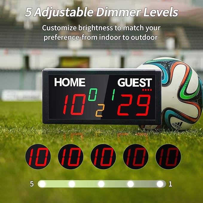 Portable Wireless Digital Scoreboard with Remote Control - Bright LED Display, Multiple Sport Modes & Long Battery Life for Outdoor/Indoor Games, Volleyball, Basketball, Cornhole, Pickleball