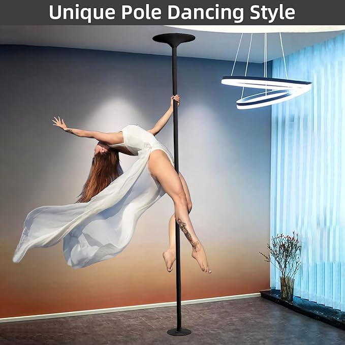 PRIOR FITNESS Premium Dance Pole Removable 45mm Spinning & Static Dancing Pole Heavy-Duty Steel Pole Dancing Pole, Adjustable Height Professional Grade Excellent for Home Exercise Club Gym