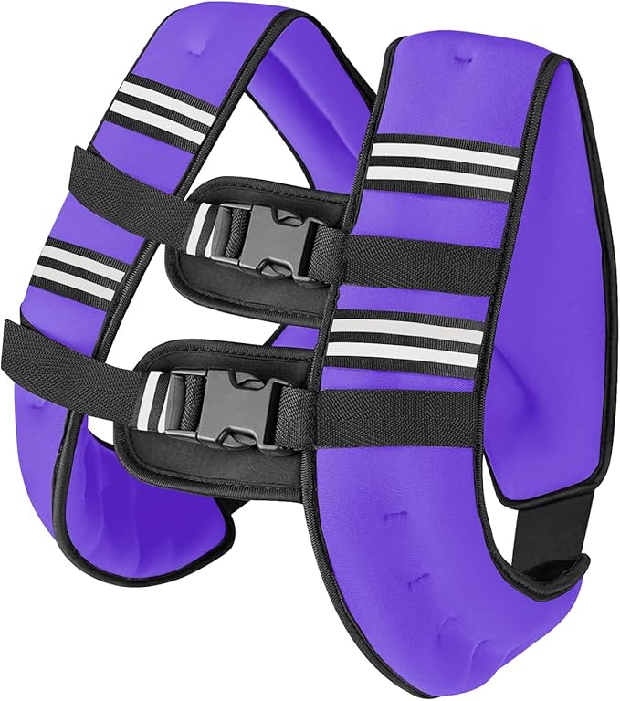 Zikopomi Weighted Vest Woman Man, 6lb/8lb/12lb/16lb/20lb/25lb/30lb Weight Vest with Reflective Stripes for Workout, Strength Training, Running, Fitness, Muscle Building, Weight Loss, Rucking Vest