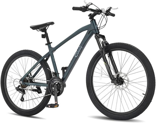 24/26/27.5" Mountain Bike Aluminum Bicycle with Ultralight Aluminum Frame, Powerful Mechanical Dual Disc Brakes, Double Wall Rims and Premium XC Tires, Men & Women Bike with Tool Kit