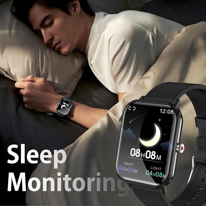 Smart Watch for Men Women, Fitness Tracker, 1.9" Smartwatches, 24 Sports Modes, Heart Rate/Sleep Monitor/Pedometer/Spo2/Step Counter, IP68 Waterproof, Ultra Thin, Long-Lasting Battery for Android iOS
