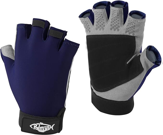 Palmyth UV Fishing Gloves Sun Protection Fingerless Kayaking Glove Men Women UPF 50+ SPF for Sailing, Hiking, Paddling, Canoeing, Rowing, Driving