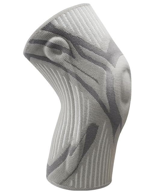 Knee Compression Sleeve, Knee Brace for Men & Women, Knee Support for Running, Basketball, Workout, Gym, Hiking, Sports, Gray, X-Large