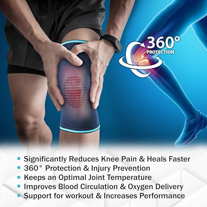 POWERLIX Compression Knee Sleeve for Women & Men, Medical Knee Brace for Arthritis & Knee Pain Relief, Meniscus Tear & Injury Recovery, Knee Support & Protection for Working Out, Running & All Sports