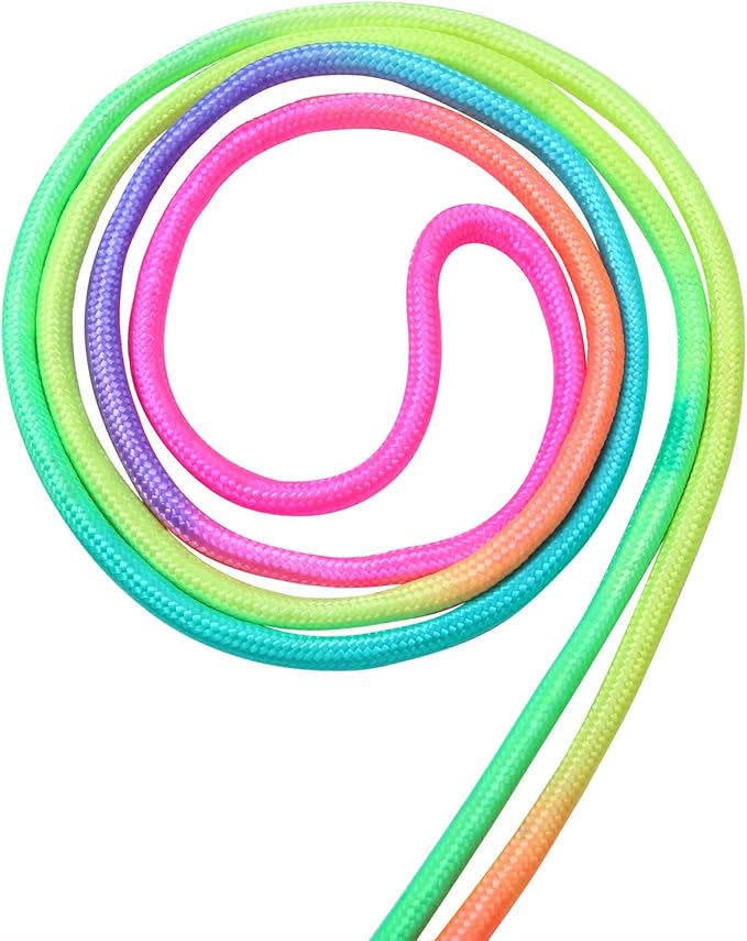 Elcoho 18 Pack Kids Rainbow Jump Rope Set Jumping Ropes Skipping Ropes for Kids Outdoor Fun, Party Favors, 7.2 Feet