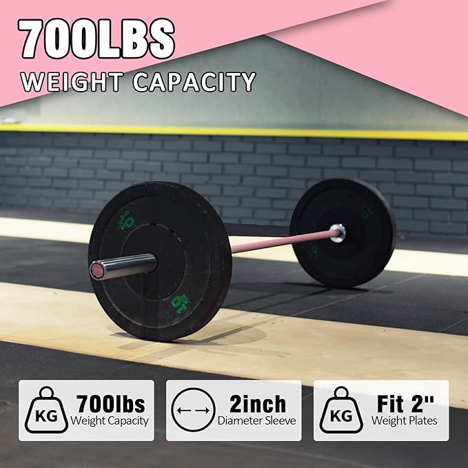 PROOFGOLD 6.6ft/7ft Olympic Barbell Bar 35Lb(15kg)/45LB(20kg) Barbell,Bench Press Bar for Squats and Deadlifts,Olympic Weight Bar for Home Gym,Womens Mens barbell(2inch),500LB/700LB/1000LB